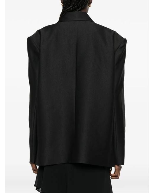 Twentyfourhaitch Black Crystal-Embellished Button Jacket