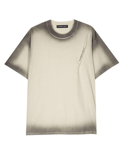 Y. Project Natural T-Shirt With Faded Logo Print