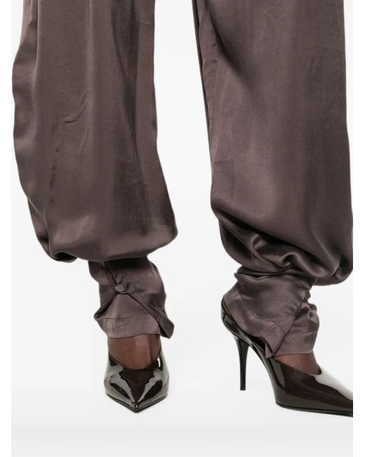 ANDAMANE Brown Renee Elasticated-Waistband Trousers