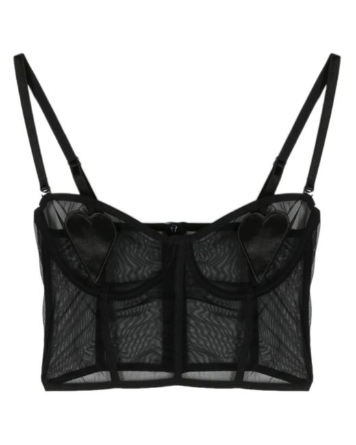 Fiorucci Black Semi-Sheer Mesh Top