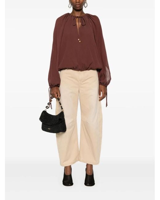 Loewe Brown Seersucker Blouse