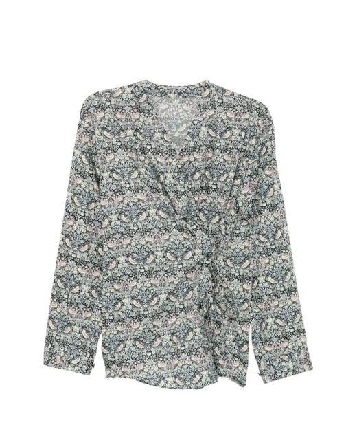 JNBY Gray Floral-Print Blouse