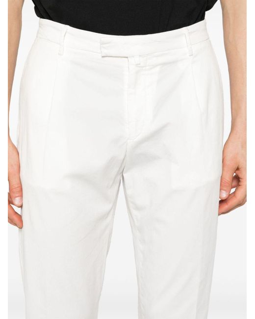 Briglia 1949 White Mid-rise Tapered Chinos for men