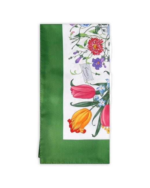 Pañuelo con estampado floral Gucci de color Green