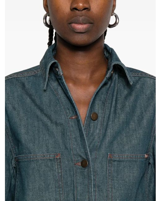 Soeur Blouse Met Knoopsluiting En Opgestikte Zak in het Green