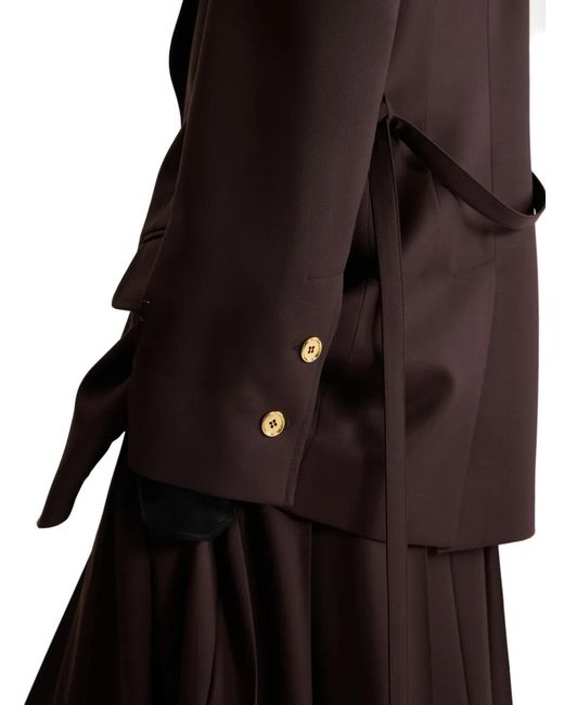 Chaqueta De Lana Con Botones Y Cinturón Patou de color Brown