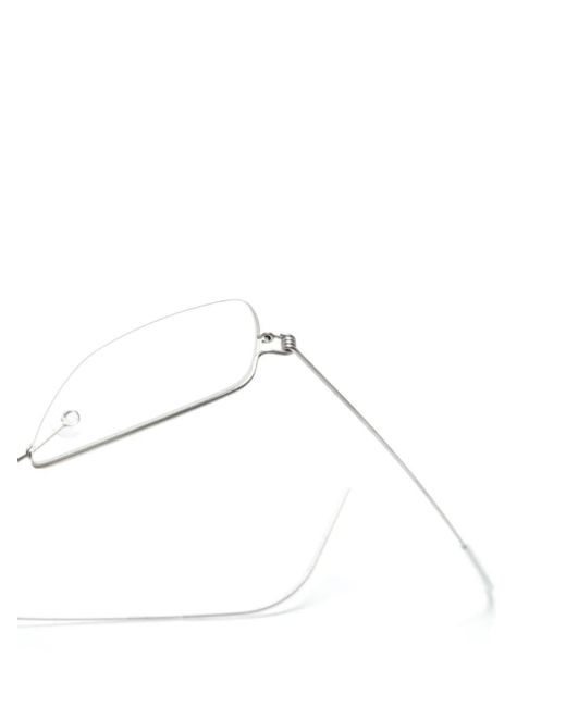 Lindberg Metallic Rectangle-Frame Glasses