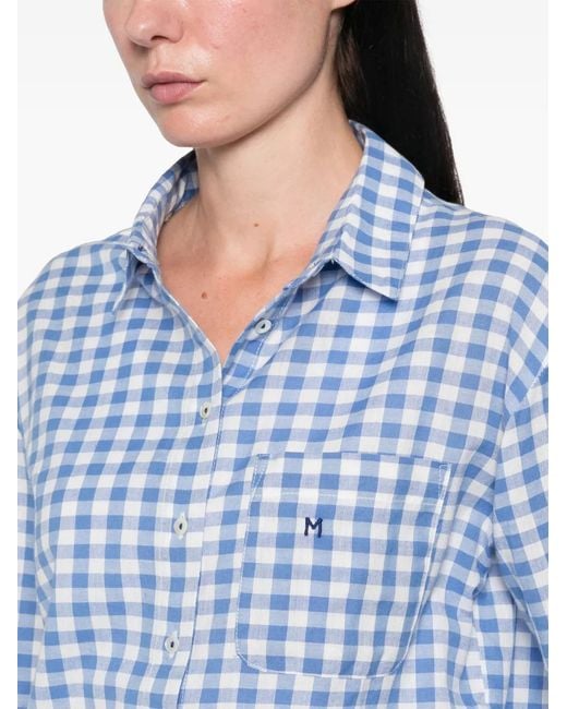 MAISON 123 Blue Chemise Marilou À Carreaux