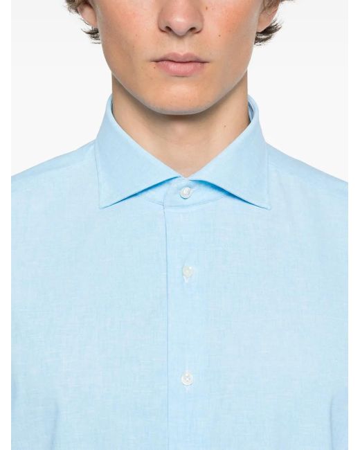 メンズ Sartorio Napoli メランジ シャツ Blue