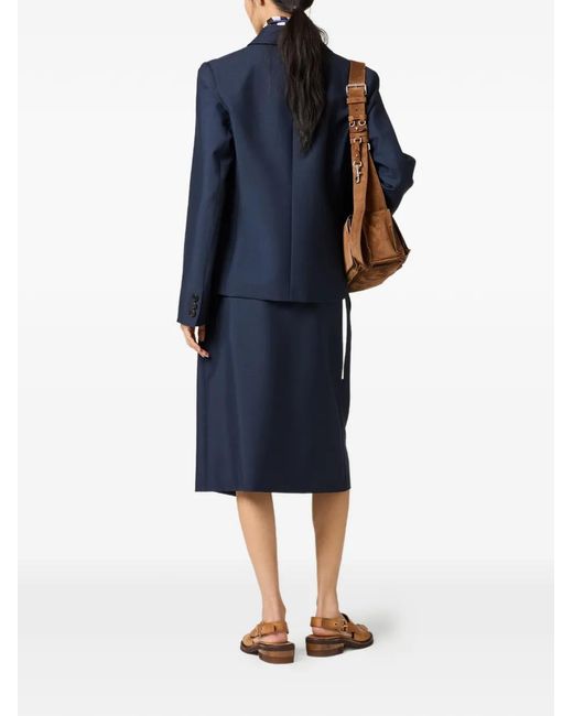 Miu Miu Blue Wool Single-Breasted Jacket
