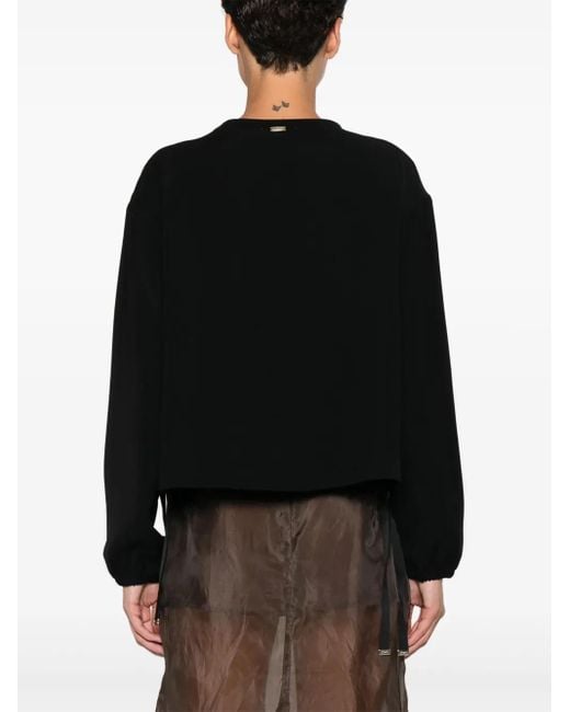 Herno Black Drawstring-Hem Sweatshirt