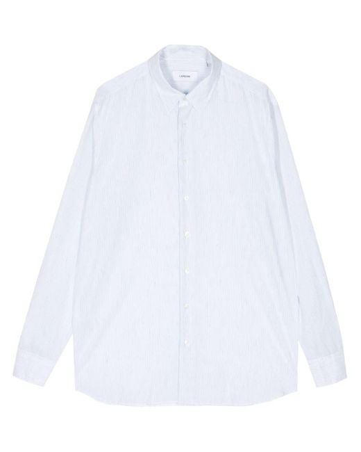Lardini White Pinstriped Long-sleeve Shirt for men