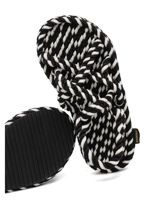 Bohonomad White Bodrum Rope-Detail Sandals