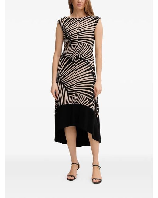 Joseph Ribkoff Black Patterned Midi Dress