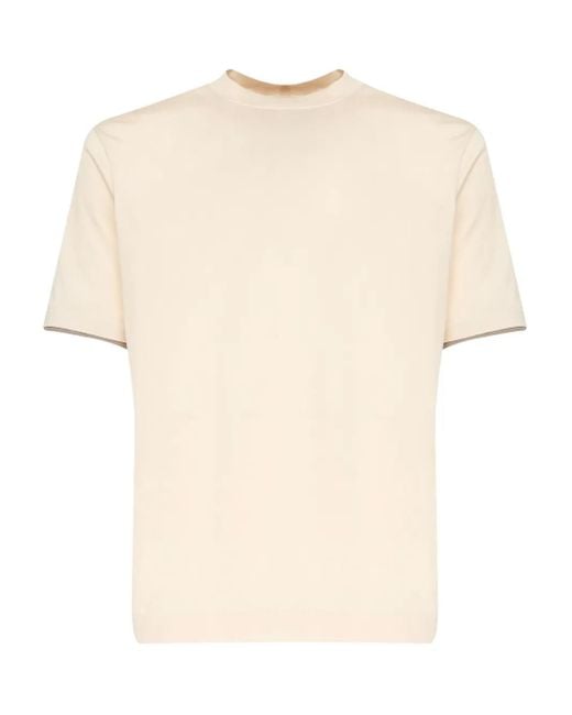 Giuliano Galiano Natural Crew-Neck Short-Sleeve T-Shirt for men
