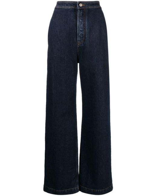 Jeans a vita alta e gamba larga di Loewe in Blue