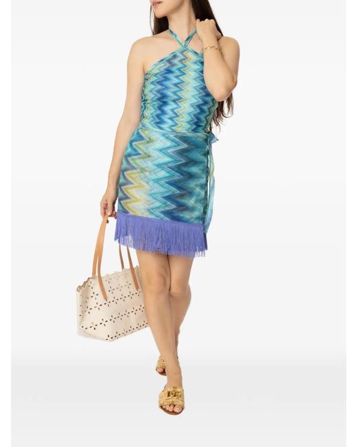Missoni Blue Halter-Neck Top
