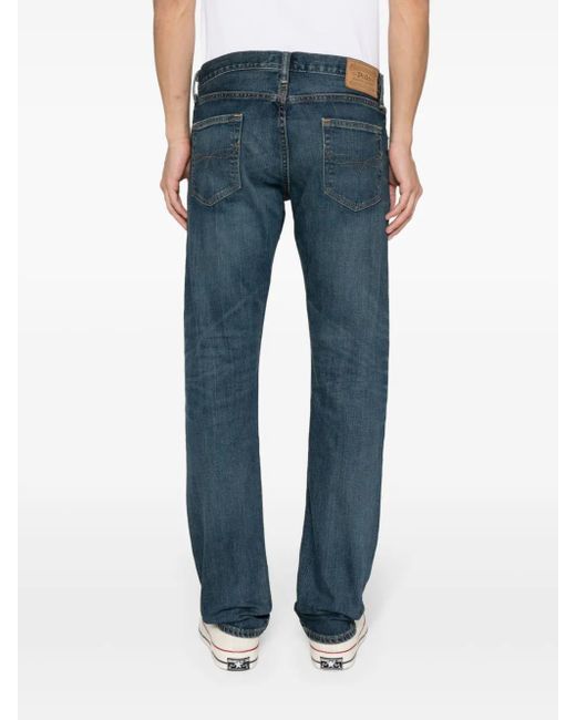 Polo Ralph Lauren Blue Varick Low-Rise Tapered Denim Jeans for men