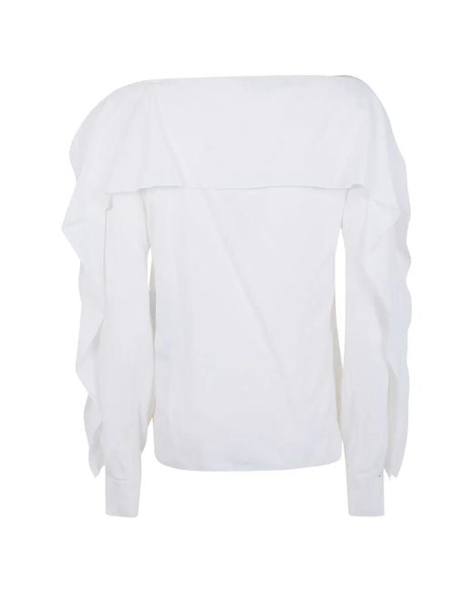 Pull Zippé À Volants Lanvin en coloris White