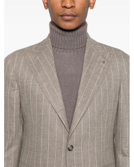 Tagliatore Brown Pinstriped Suit for men