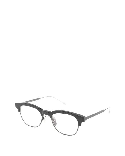Thom Browne White Round Frame Glasses