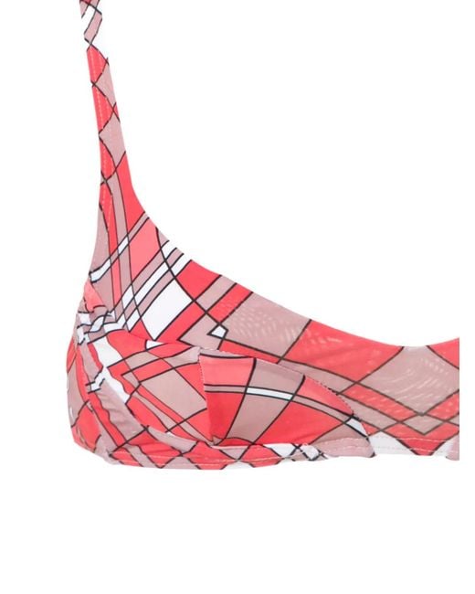 Amir Slama Red Geometric Print Bikini Set