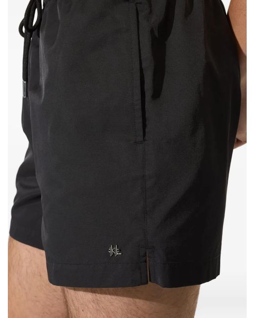 Karl Lagerfeld Black Drawstring Swim Shorts for men