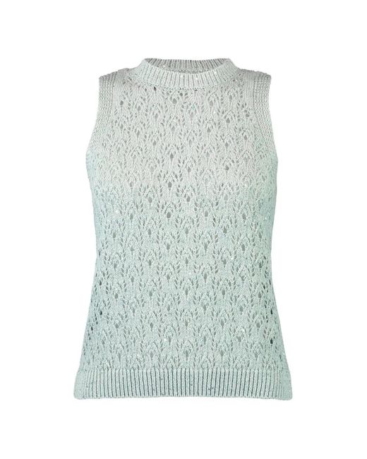 Eleventy Green Cotton Knitted Top
