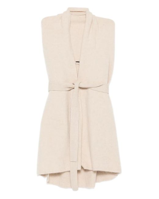 Joseph Natural Belted Sleeveless Cardigan