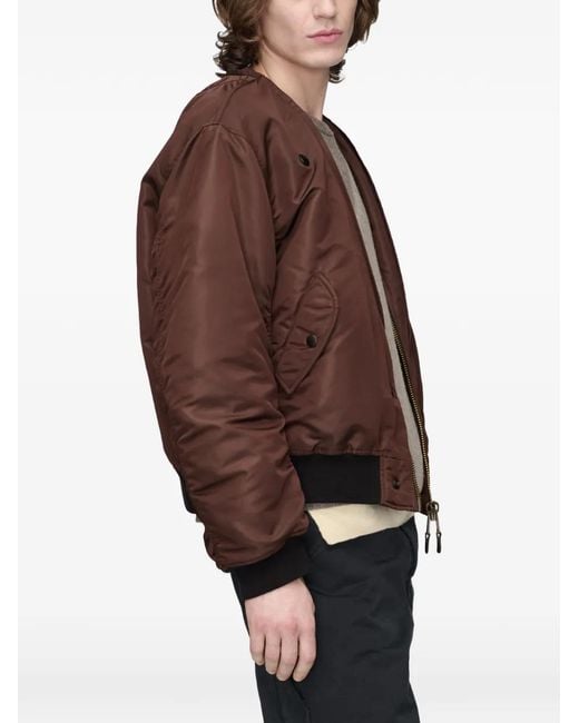 Maison Margiela Brown Reversible Four-Stitches Bomber Jacket for men