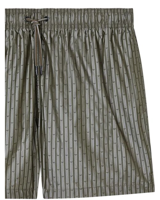 Emporio Armani Gray Logo-Pattern Swim Shorts for men