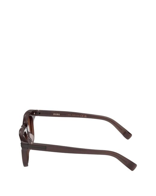 Zegna Pink Rectangle-Frame Sunglasses for men
