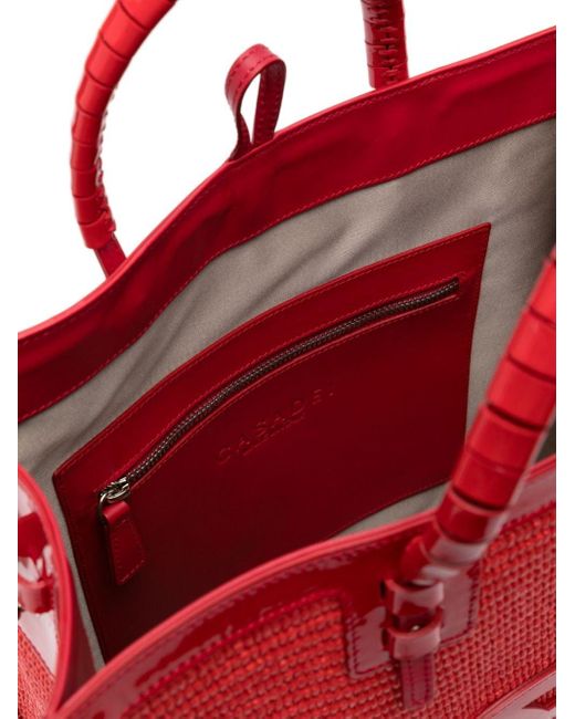 Casadei Red Beaurivage Patent-detailing Tote Bag