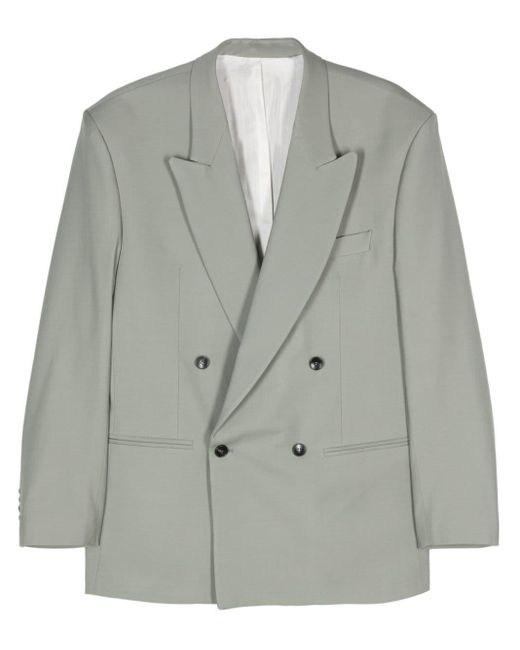 Canaku Gray Double-breasted Blazer for men