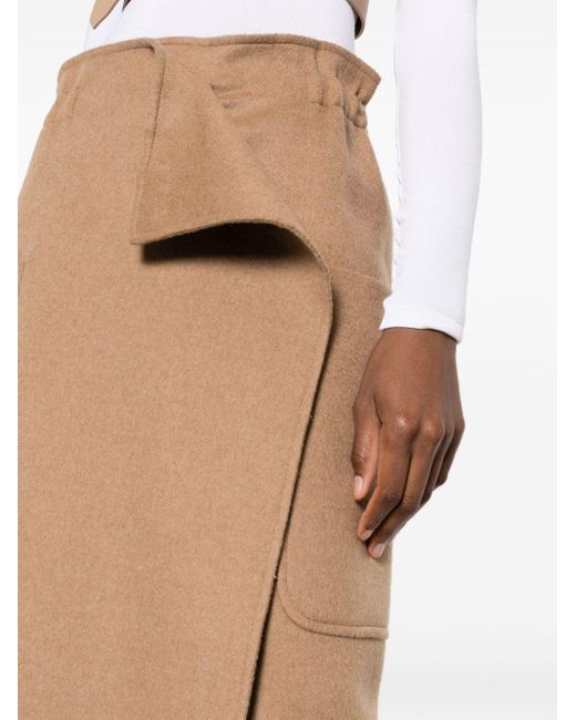 Max Mara Brown Patch-pocket Straight Skirt