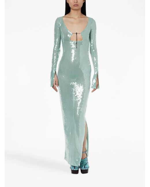 16Arlington Blue Solaria Sequin-Embellished Midi Dress