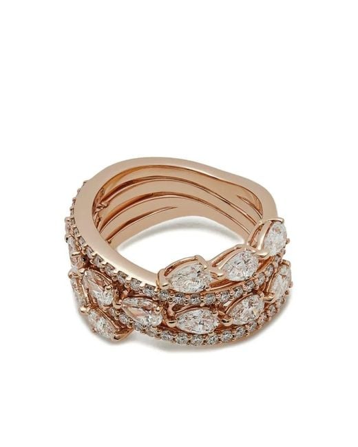 Jewels Aficionado Natural 18K Rose Diamond Twist Ring