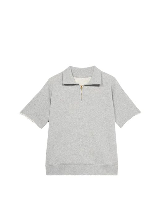 Fortela Gray York Zip Polo Shirt for men