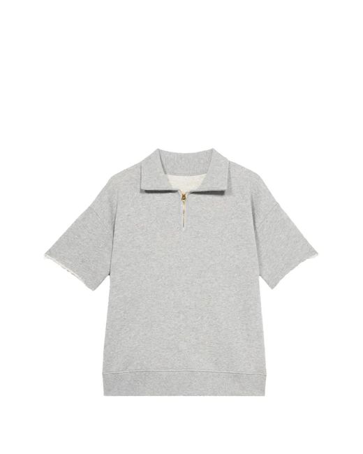 Fortela Gray York Zip Polo Shirt for men