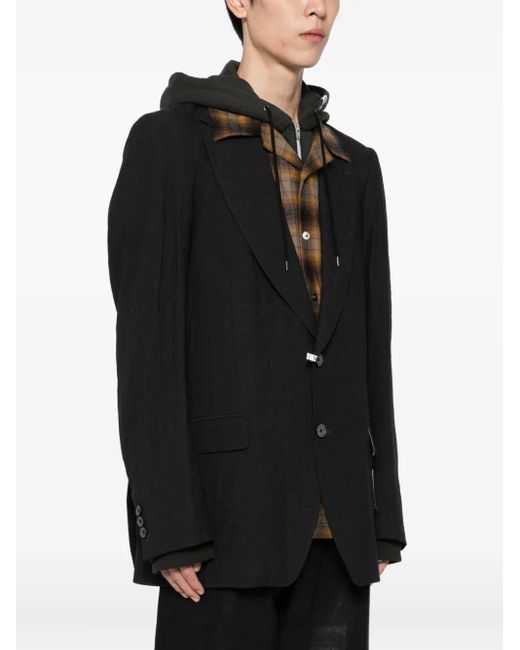 Maison Mihara Yasuhiro Black Multi-Layer Hooded Jacket for men