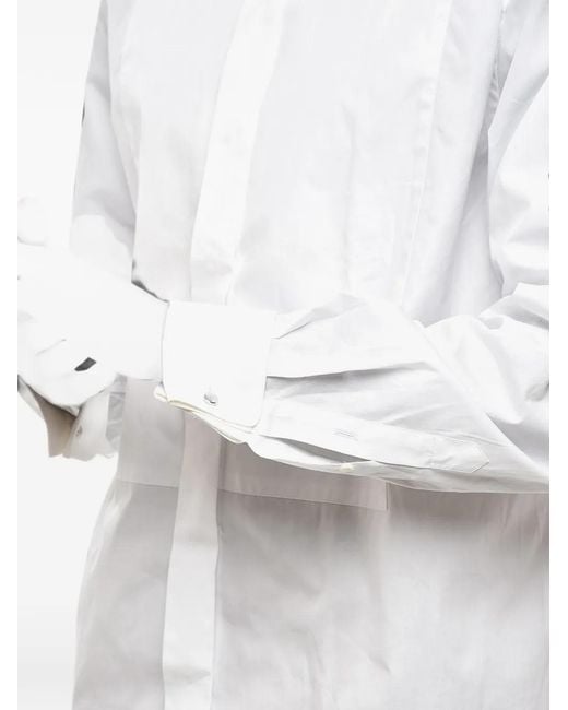 Corneliani White Hidden-Placket Poplin Shirt for men