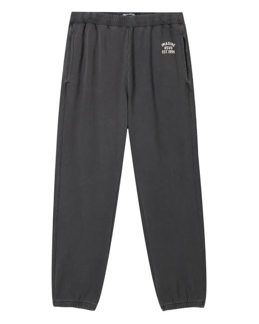 Izzue Gray Elasticated-Cuff Track Pants for men