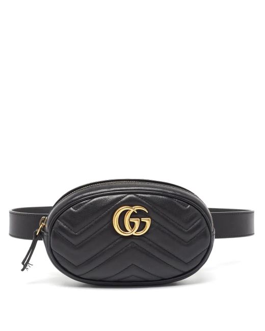 Gucci Black Gg Marmont Belt Bag