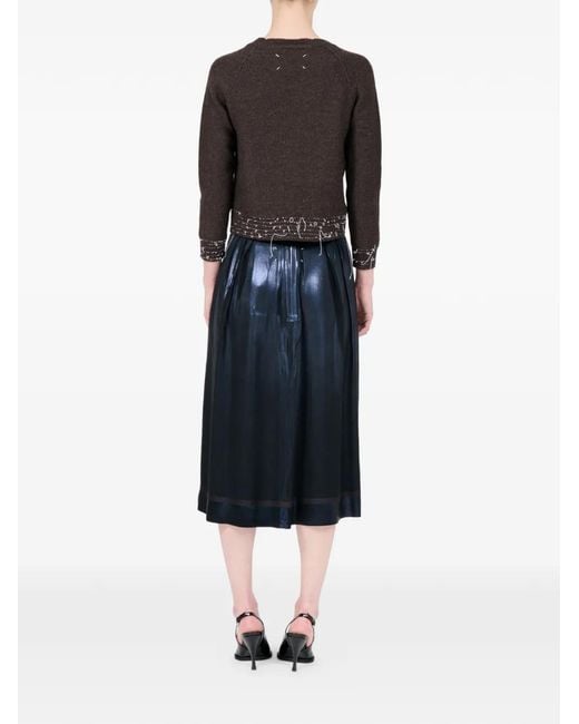 Maison Margiela Brown Crew Neck Long-Sleeve Cardigan