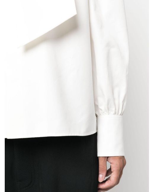 Chemise en coton à col oversize Saint Laurent pour homme en coloris White
