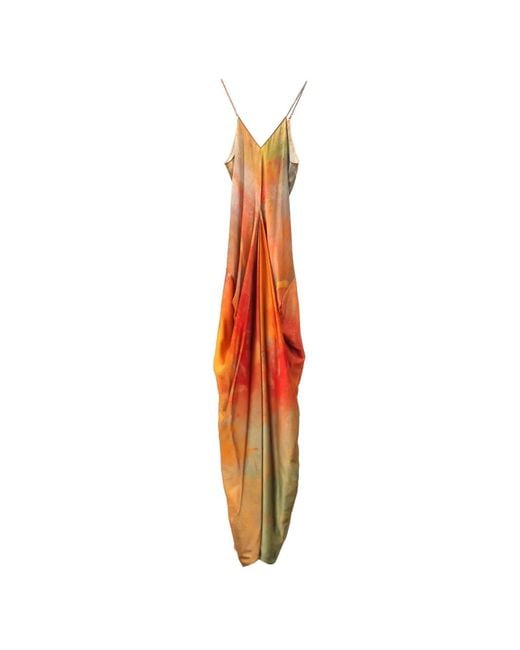 YANGKEHAN Brown Multi Colored Sleeveless Dress