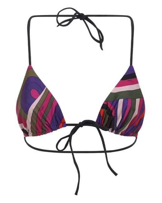 Emilio Pucci Bikinitop Met Abstracte Print in het Purple