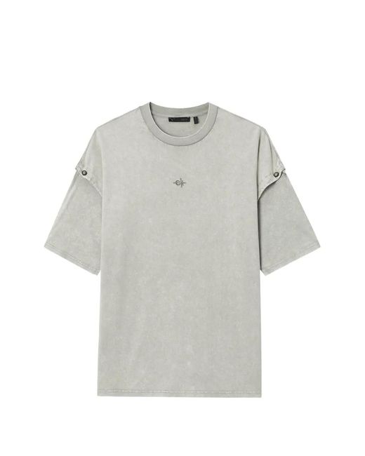 FIVE CM Gray Embroidered-Logo T-Shirt for men