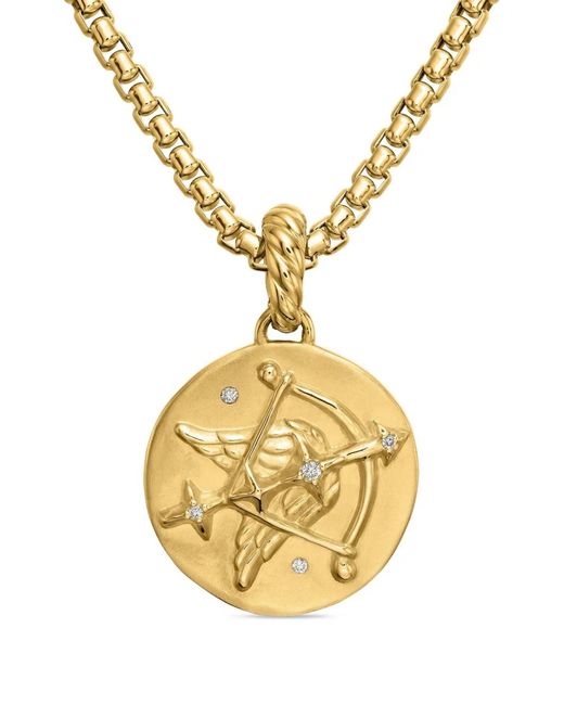 David Yurman Metallic 18Kt Sagittarius Diamond Amulet Pendant (28.7Mm)