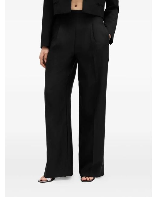 AllSaints Black Pleat-Detail Trousers